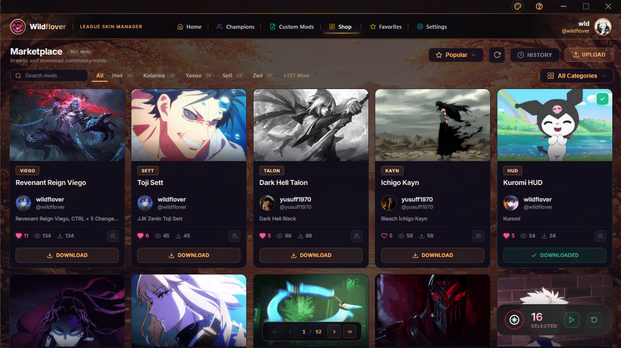 Community marketplace for custom skin designs